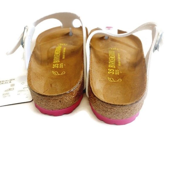 Birkenstock Gizeh Thong Sandals White Patent Sole Pink EU 35 Womens Size 4-4.5 - Picture 8 of 11